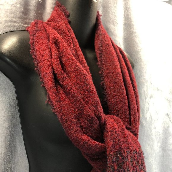 Celtic WoolLen Mills 85% Lambswool Women’s Burgundy & Green Stole Modern Ireland - Picture 2 of 8